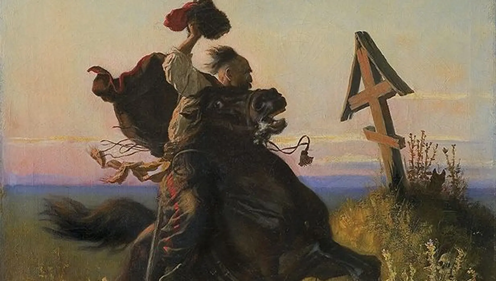 Козак на коні з прапором — символ волі та незалежності