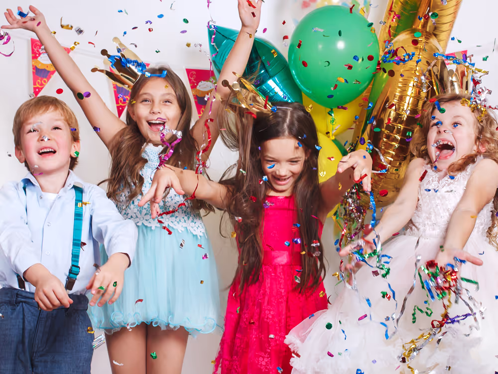 Graphic of elf legs with trees and snowflakes