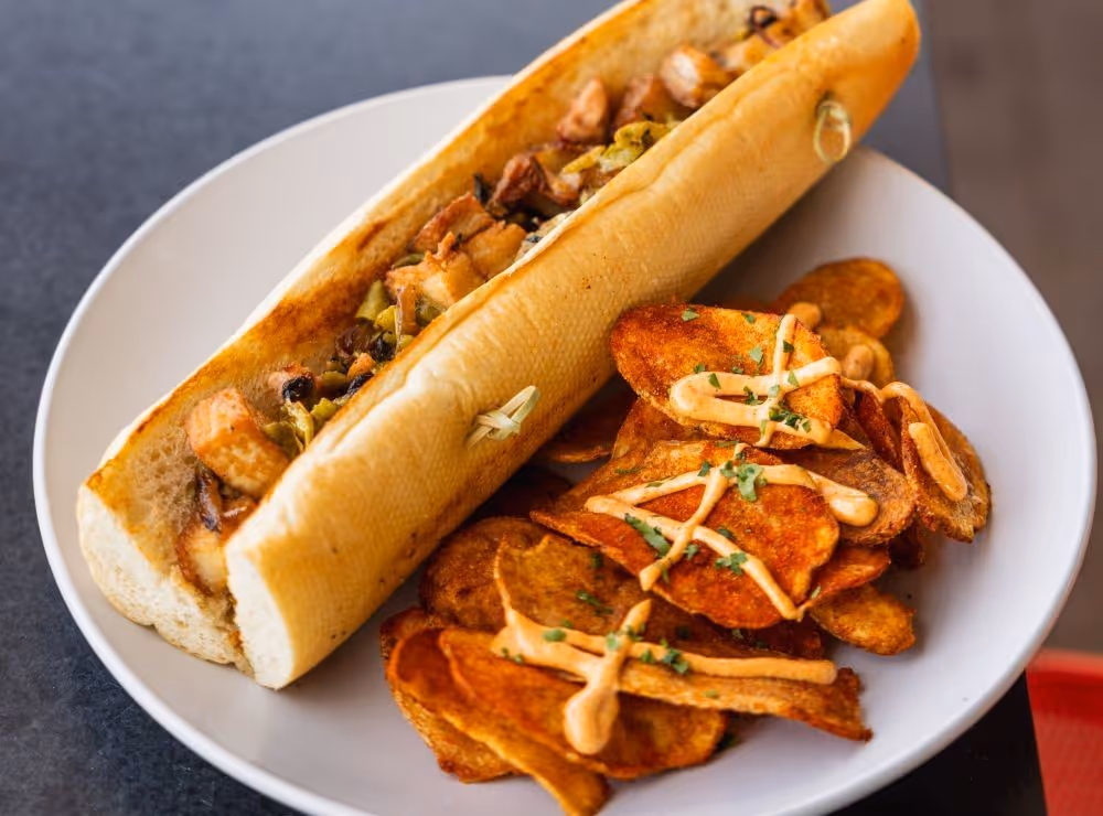 Bocadillo and papas bravas