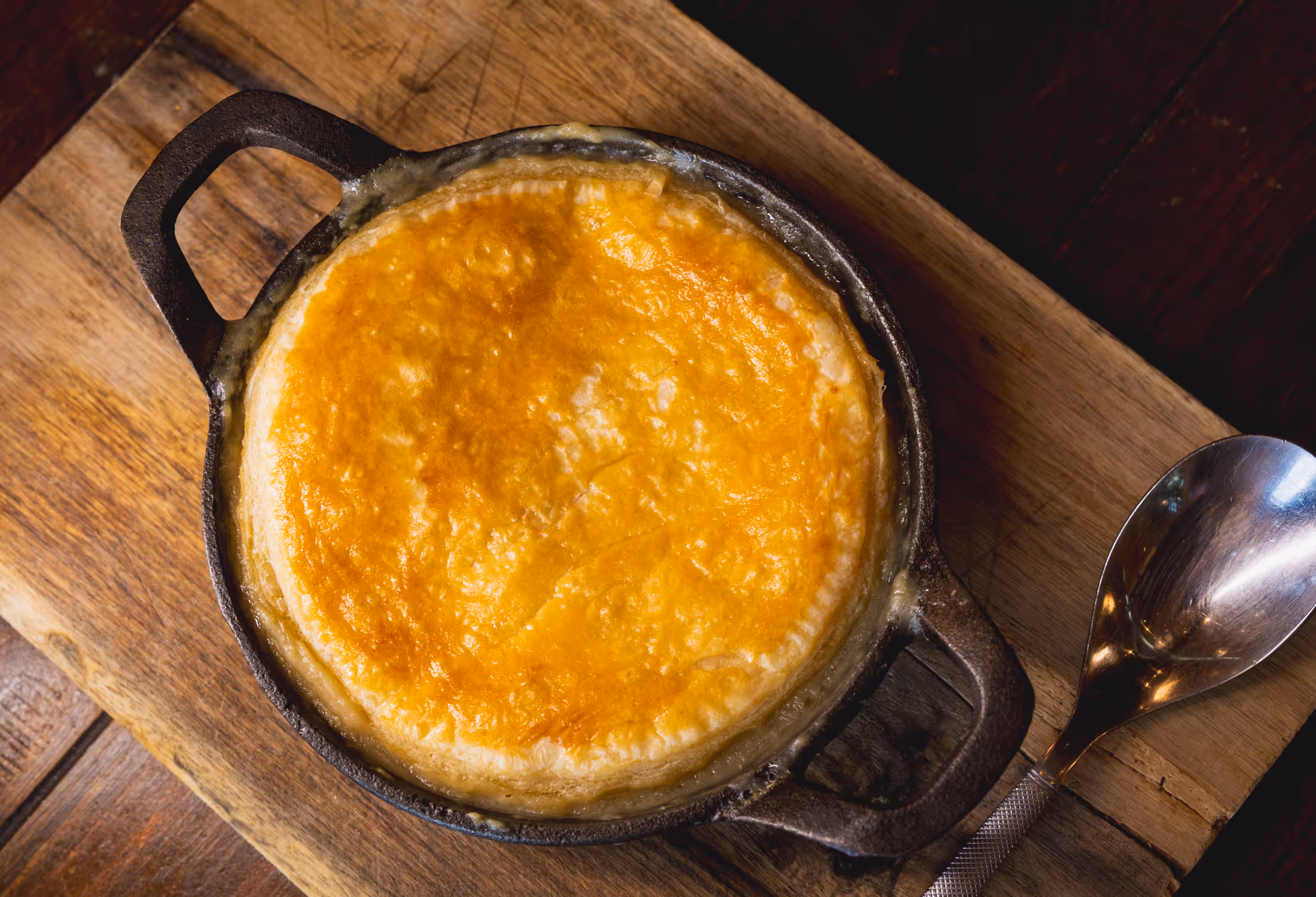 Pot pie in cast iron dish