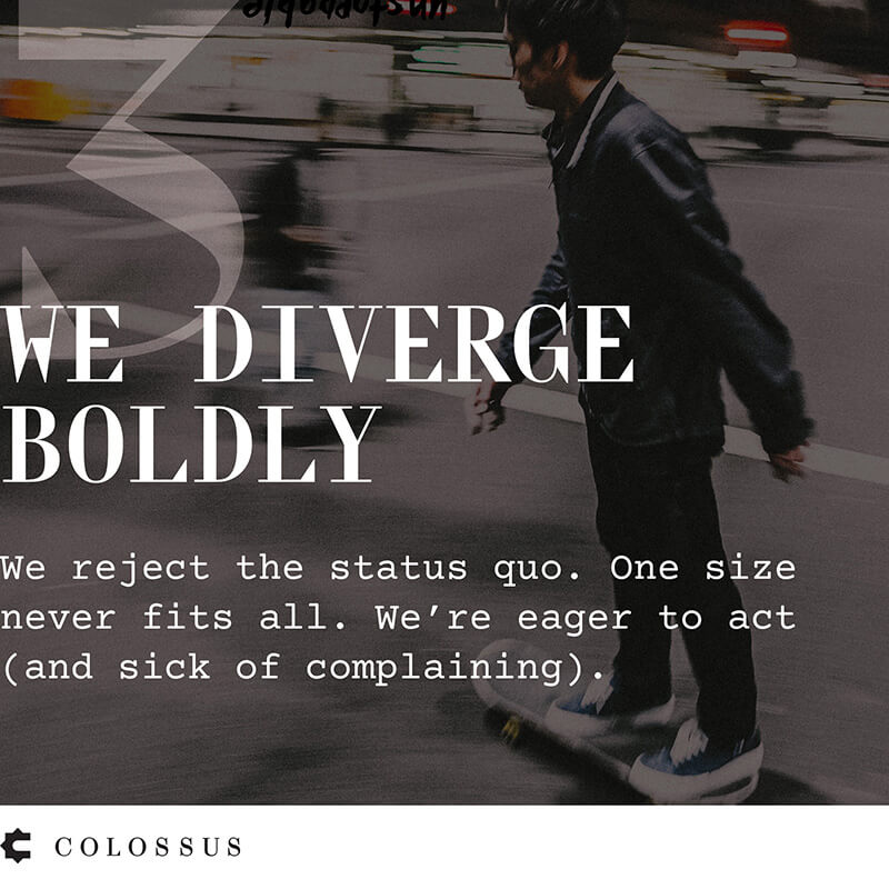 Instagram post: Brand value 3, We diverge boldly