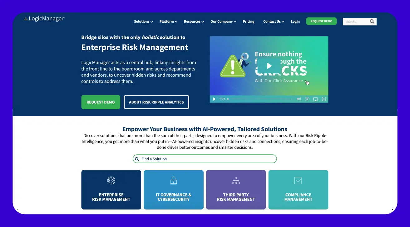 Screenshot of LogicManager website