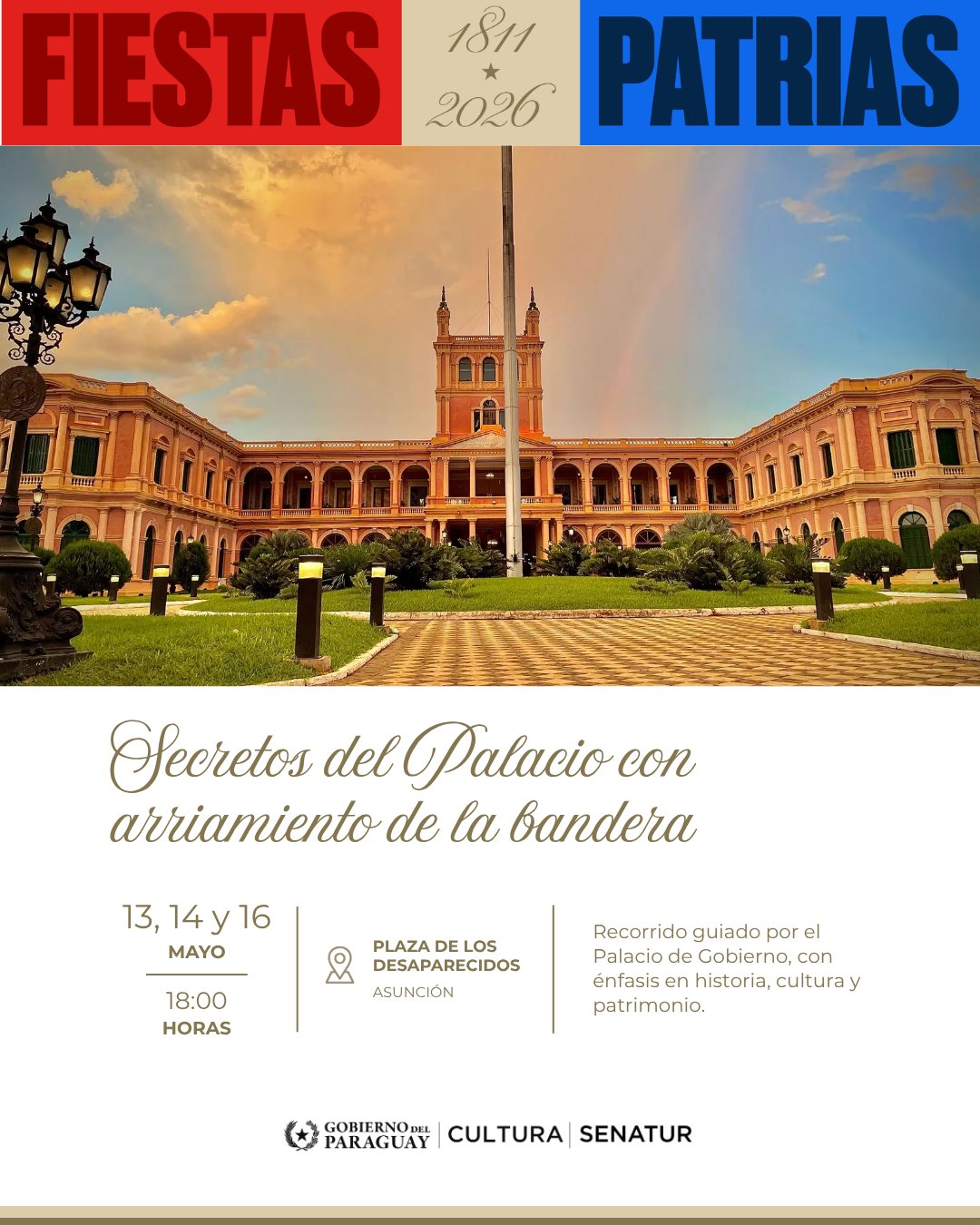 Secretos del Palacio con arriamiento de la bandera