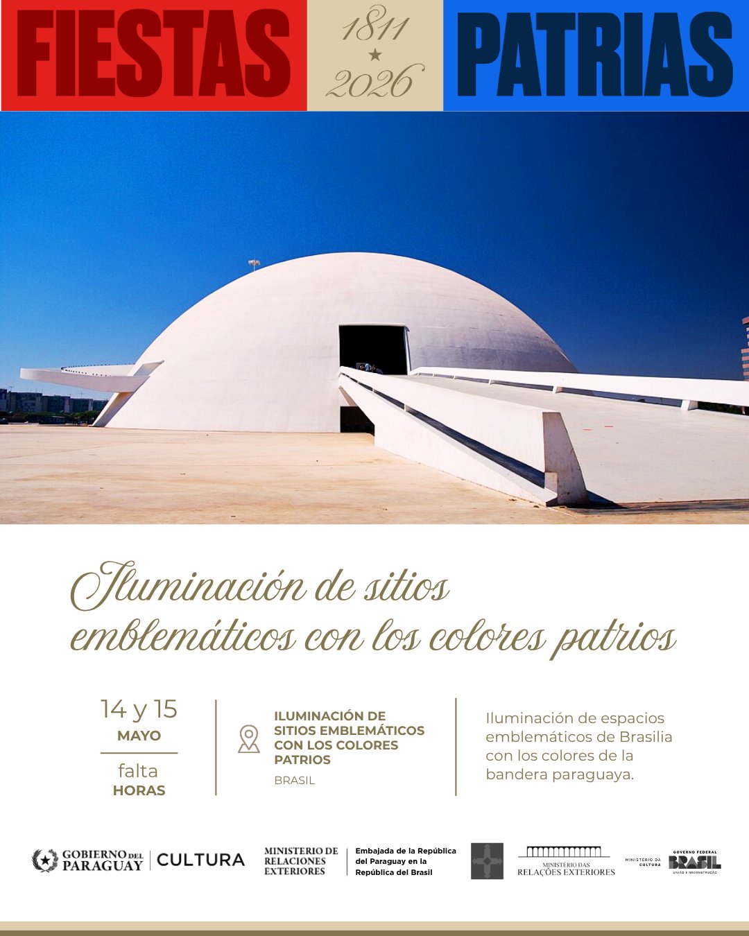 Iluminación de sitios emblemáticos con los colores patrios