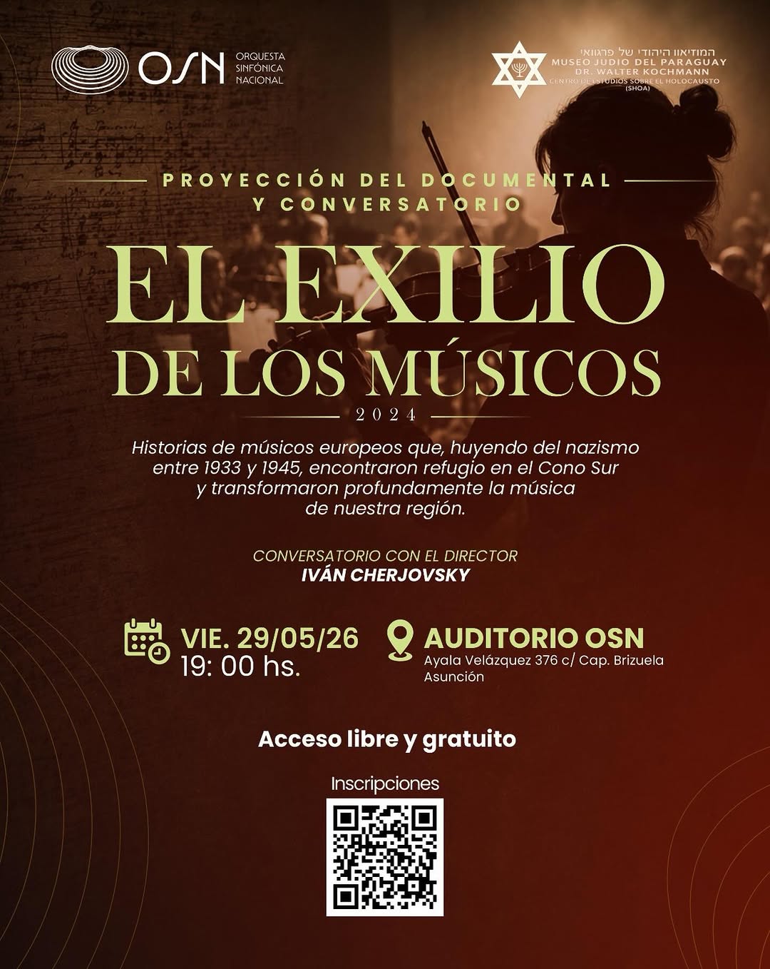 El exilio de los músicos — Documental y Conversatorio