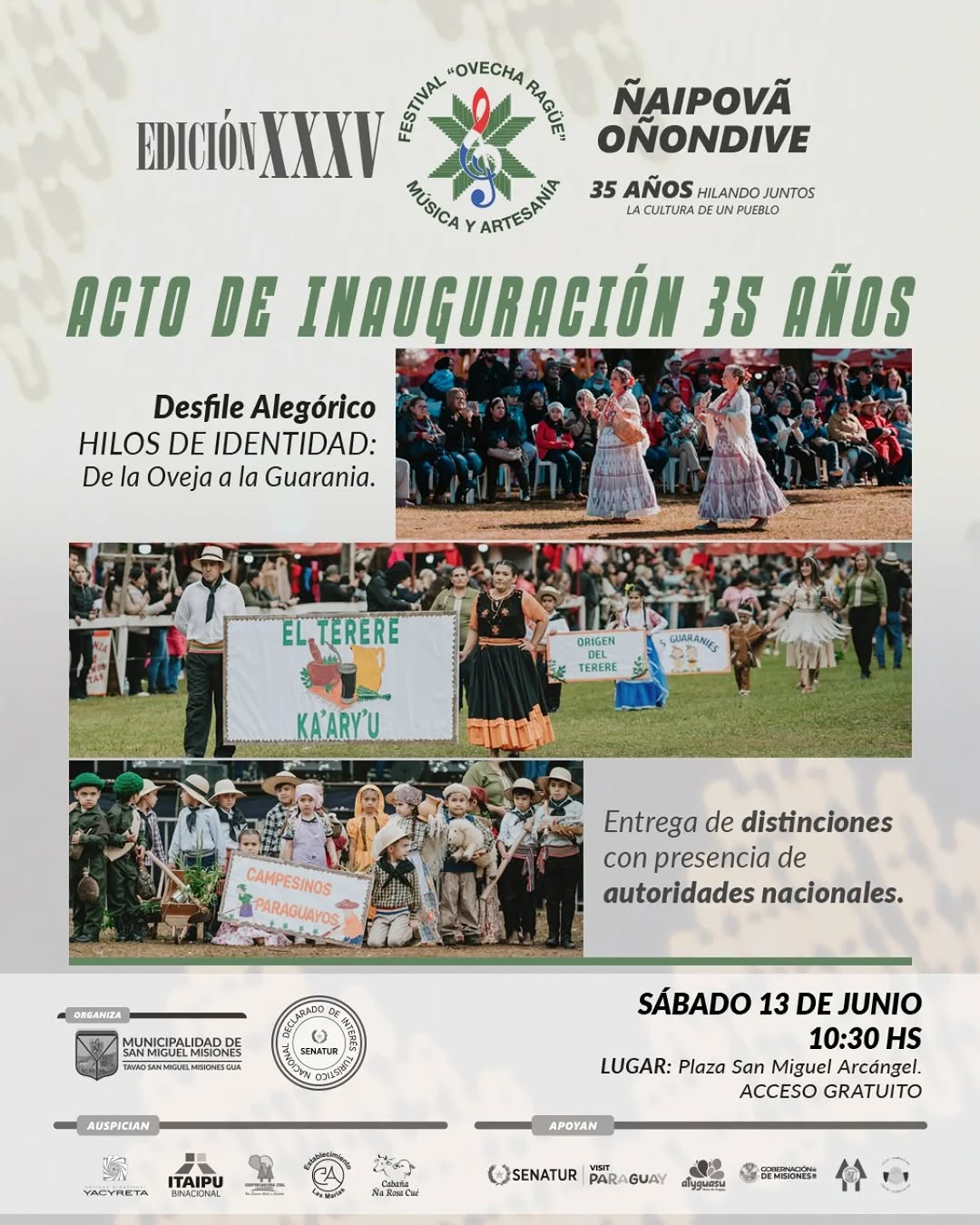 OVECHA TIVAL ÑAIPOVã n_rKXXV 8 ONONDIVE MÚSICA ARTESANIP 35 AÑOS HILANDO JUNTOS 