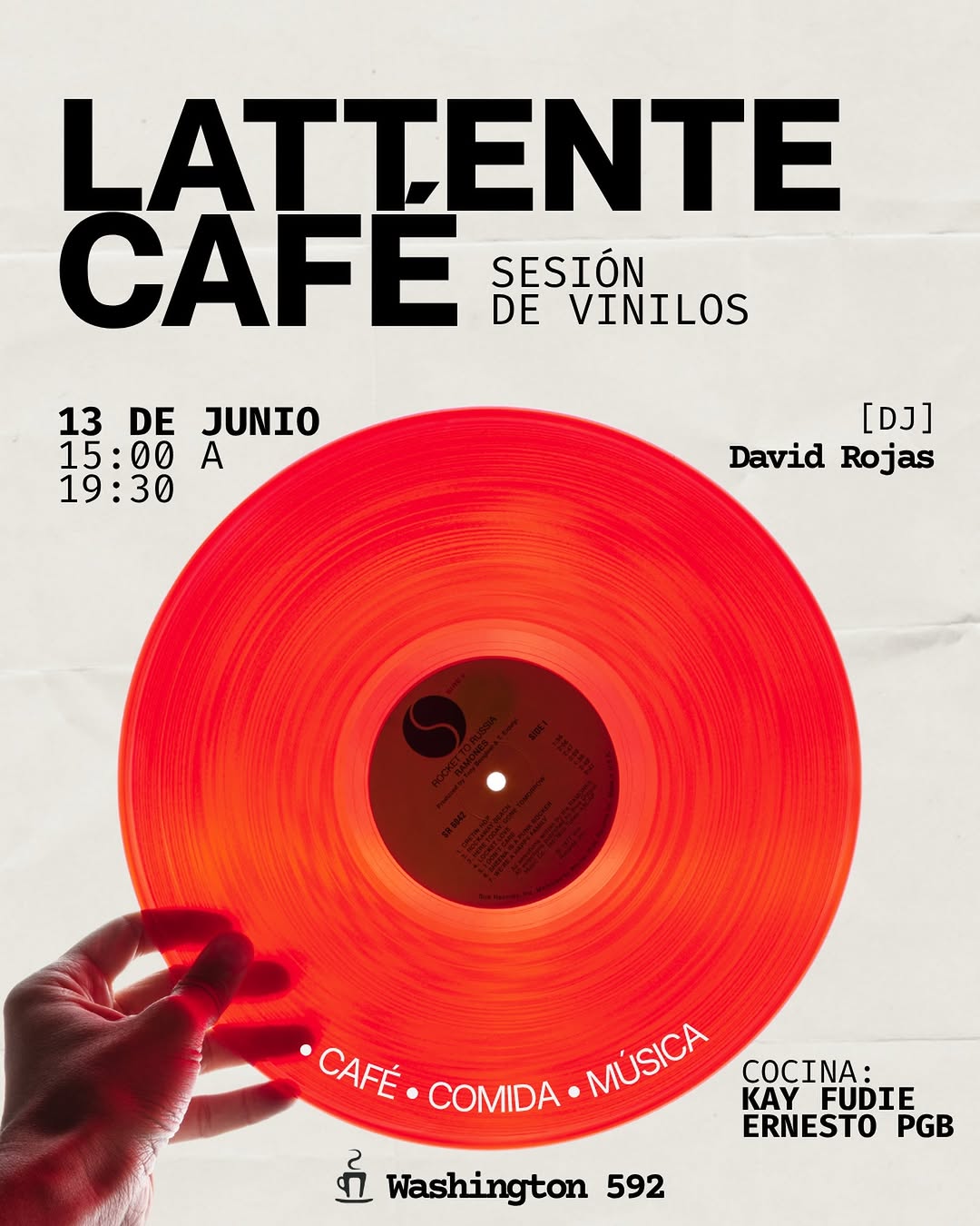 CAFÉ MÚSICA COCINA COMIDA KAY FUDIE ERNESTO PGB Washington 592
