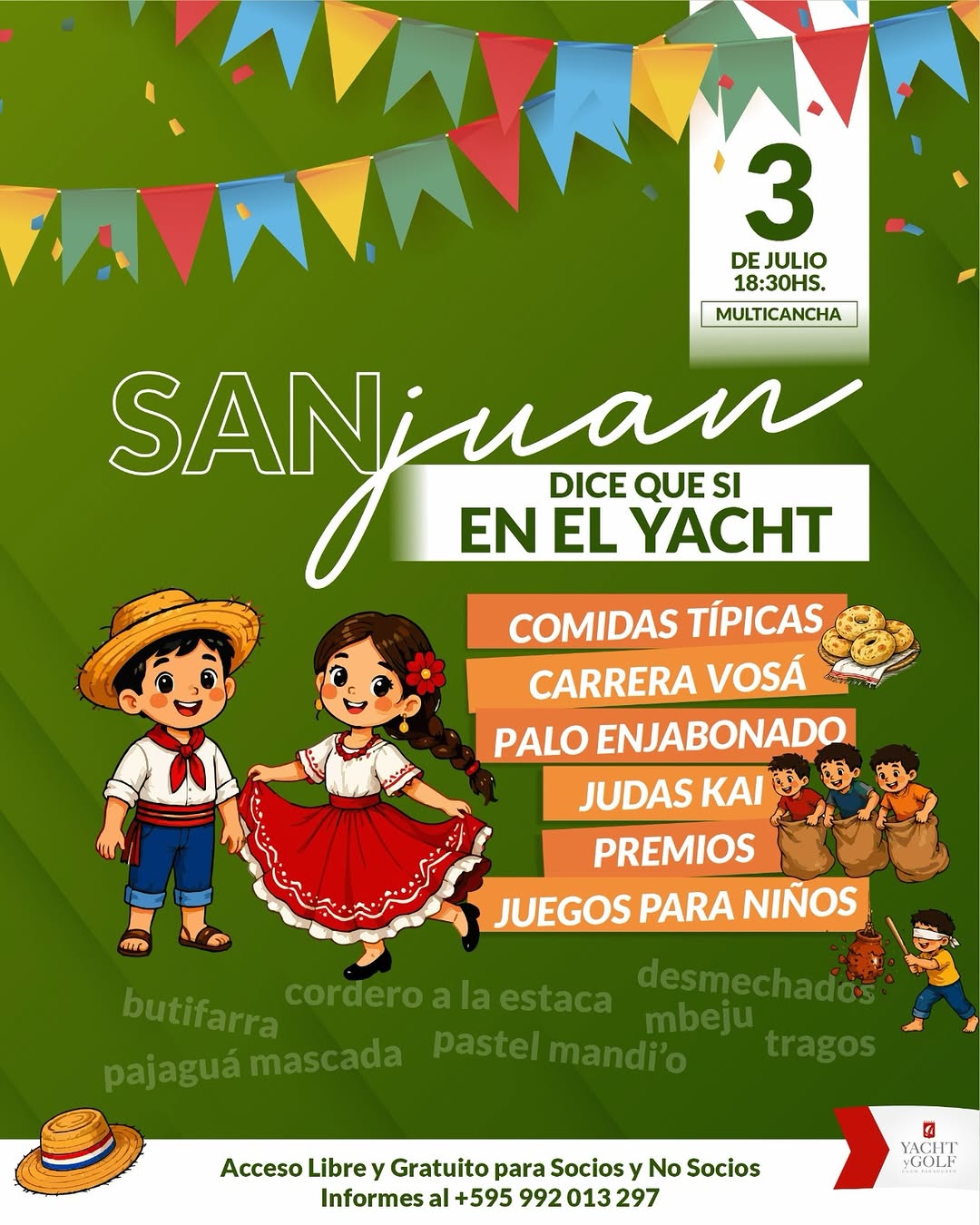SAN ua DICE QUESI ENEL YACHT COMIDAS TíPICAS CARRERA VOSÁ PALO ENJABONADO JUDAS