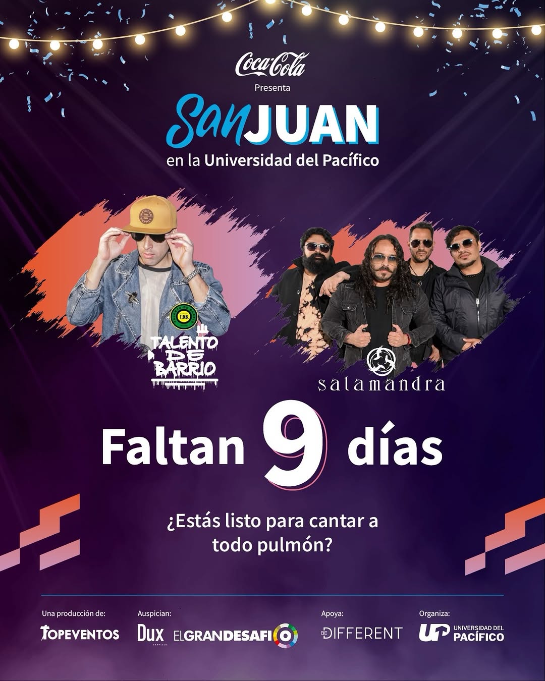 sala mandra Faltan 9 días zEstás listo para cantar a todo pulmón
