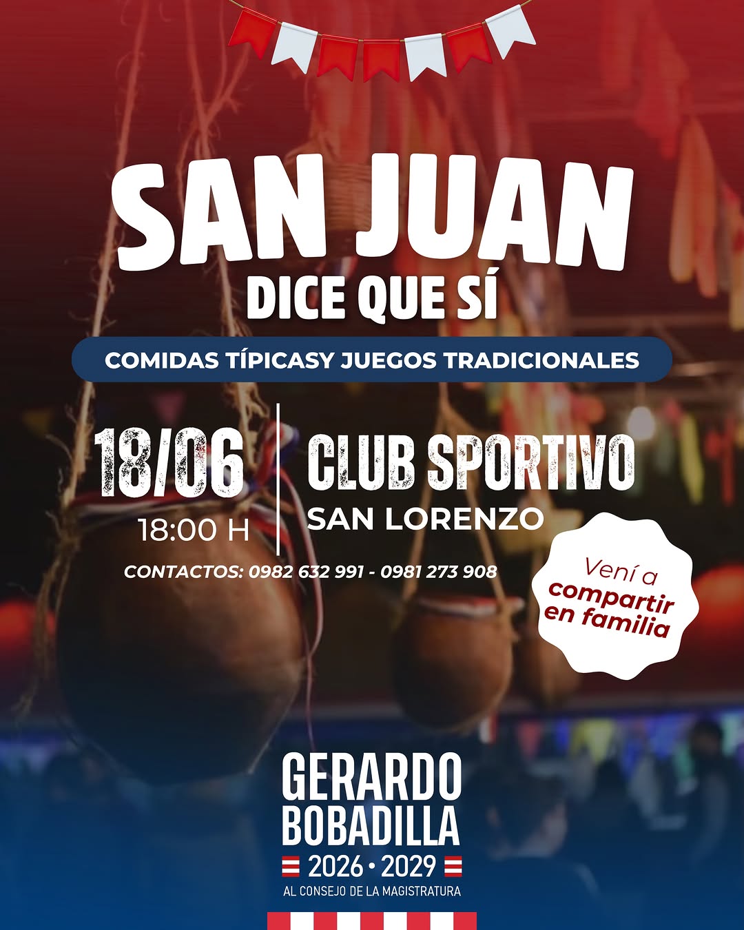 18 C6 CLUB SPORTIHO 18 00 H SAN LORENZO CONTACTOS: 0982 632 991 _ 0981 273 908 V