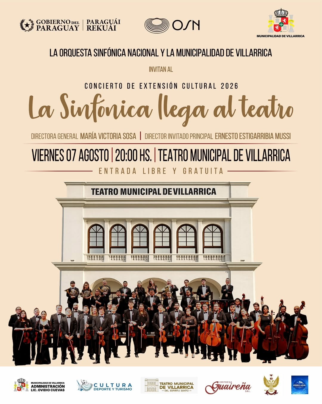 La Sinfonica llega al teatro (OSN en Villarrica)