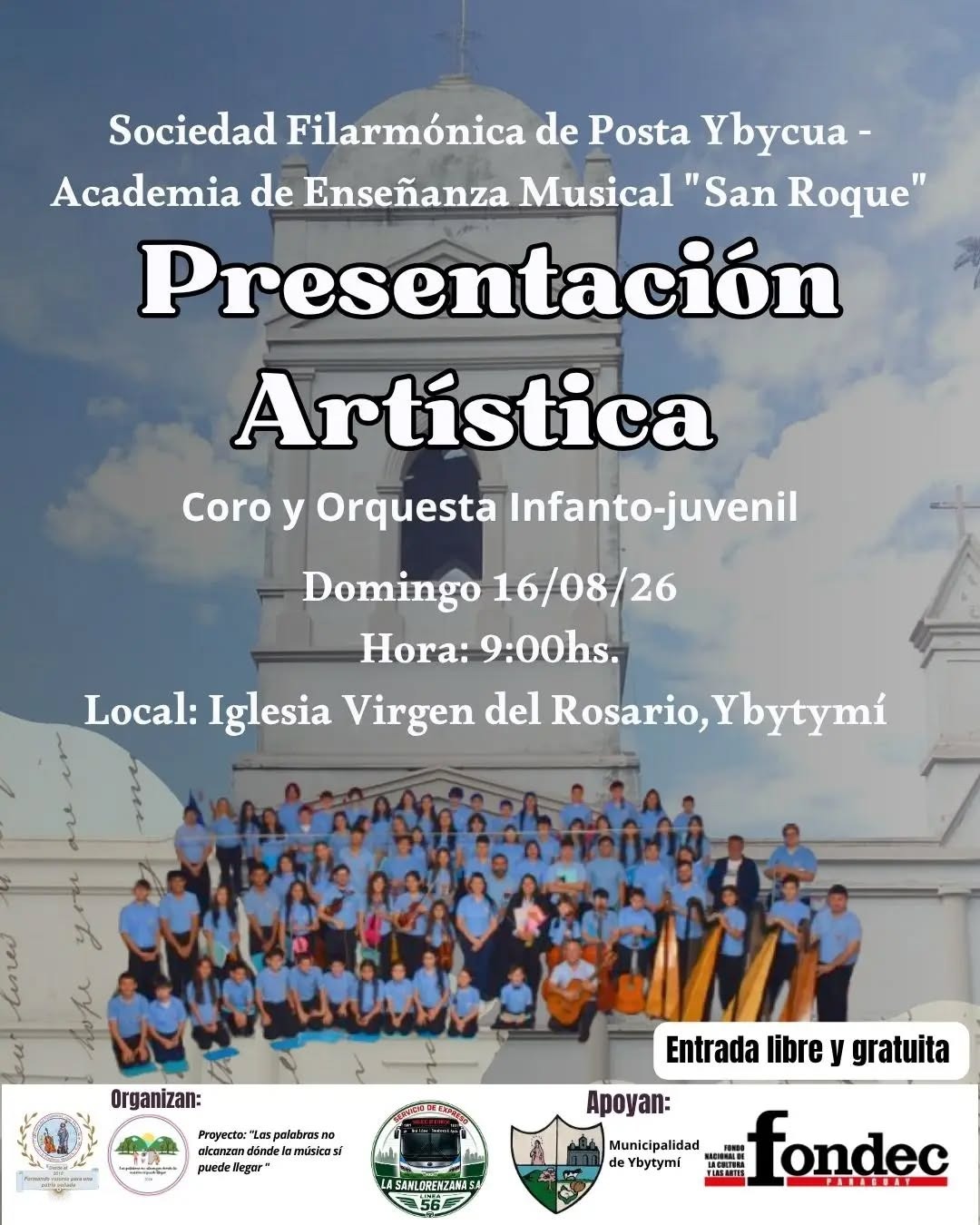 Concierto del Coro y la Orquesta Infanto Juvenil de la Sociedad Filarmónica de Posta Ybycuá