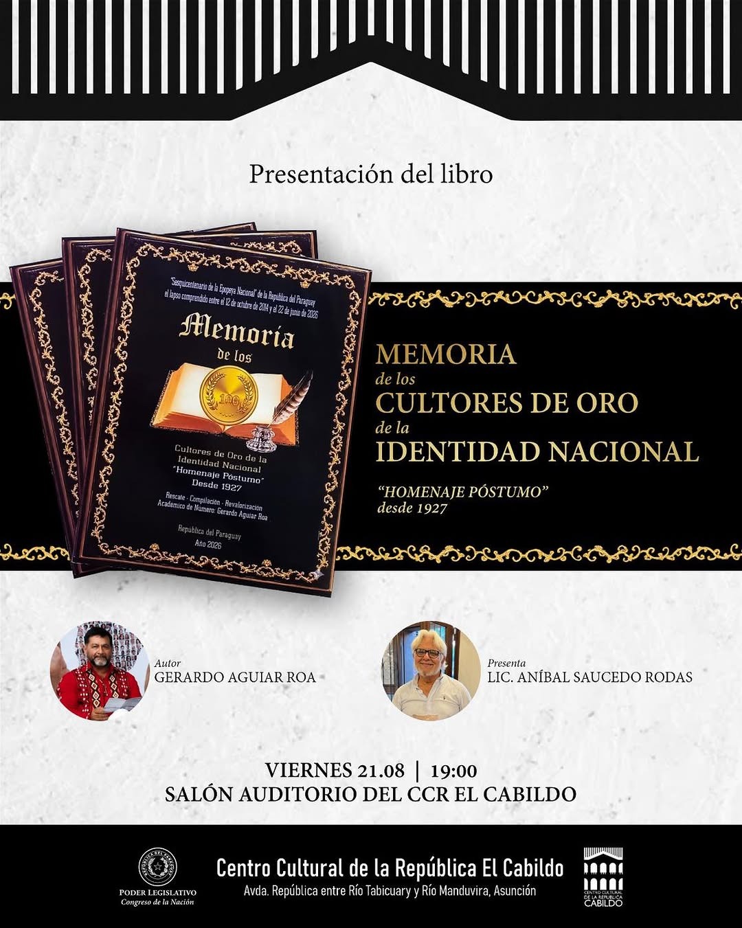 Presentación del libro Memoria de los Cultores de Oro de la Identidad Nacional