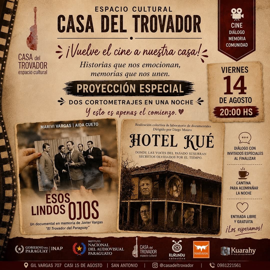 Cine en la Casa del Trovador: Esos lindos ojos y Hotel Kué