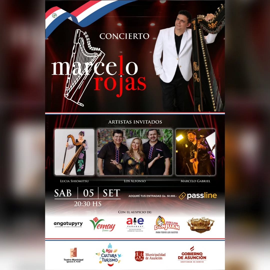 Marcelo Rojas en concierto - Arpa paraguaya