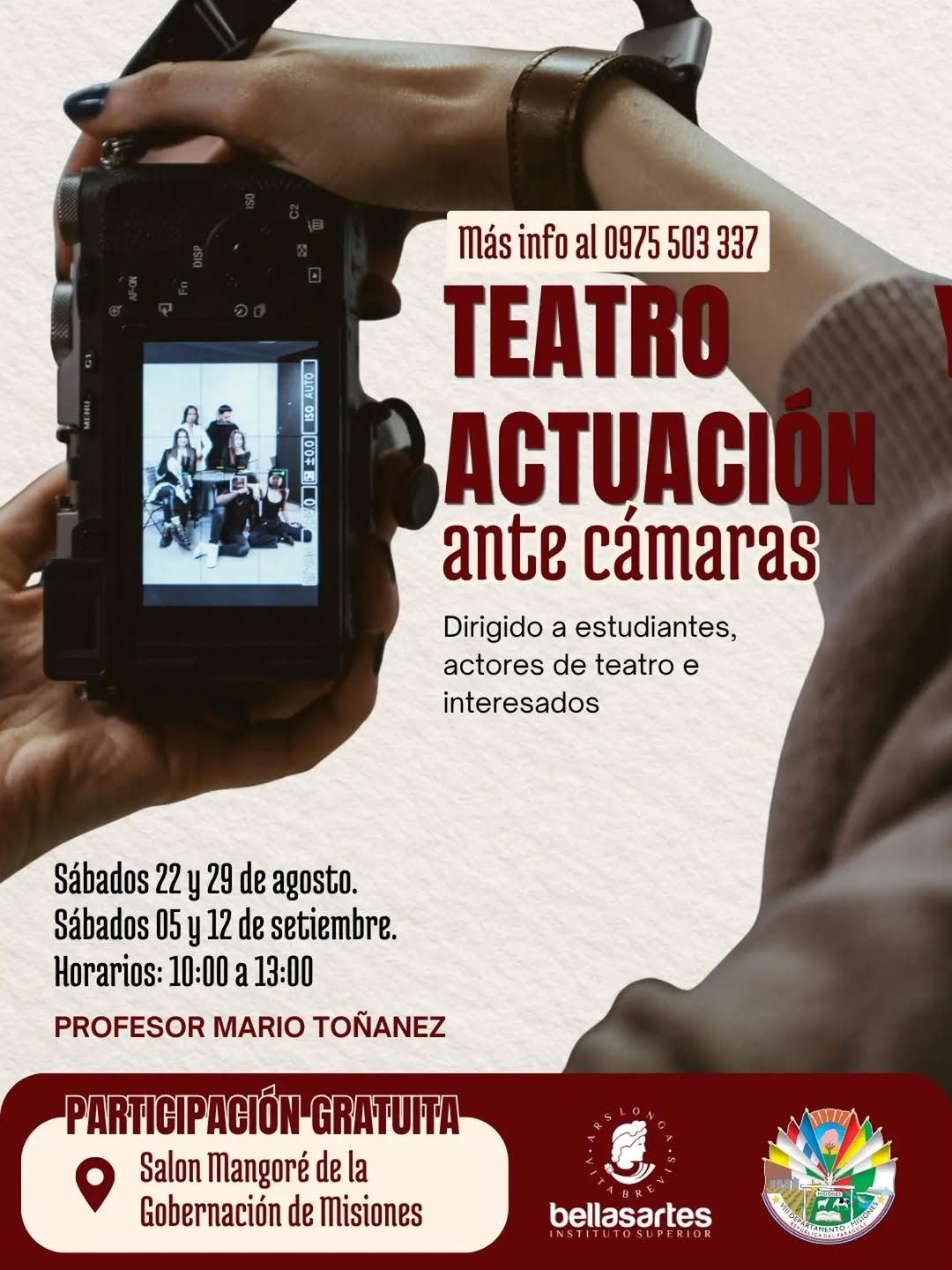 Teatro y actuación ante cámaras