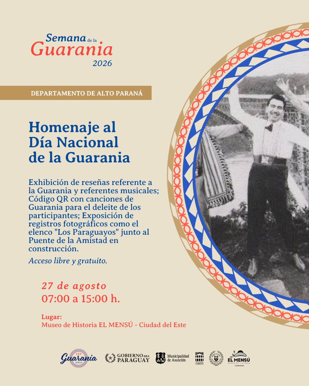 Homenaje al Día Nacional de la Guarania - Museo El Mensú