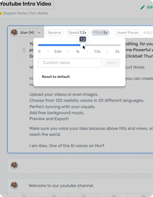 If you have a presentation that supplements the voice over, videos, or images, upload them to the studio and sync the voice over to the media.