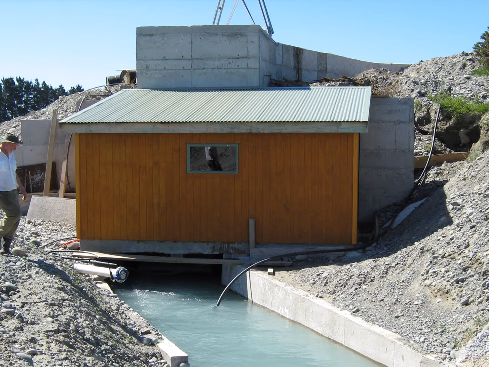 Photo of a hydroelectric setup