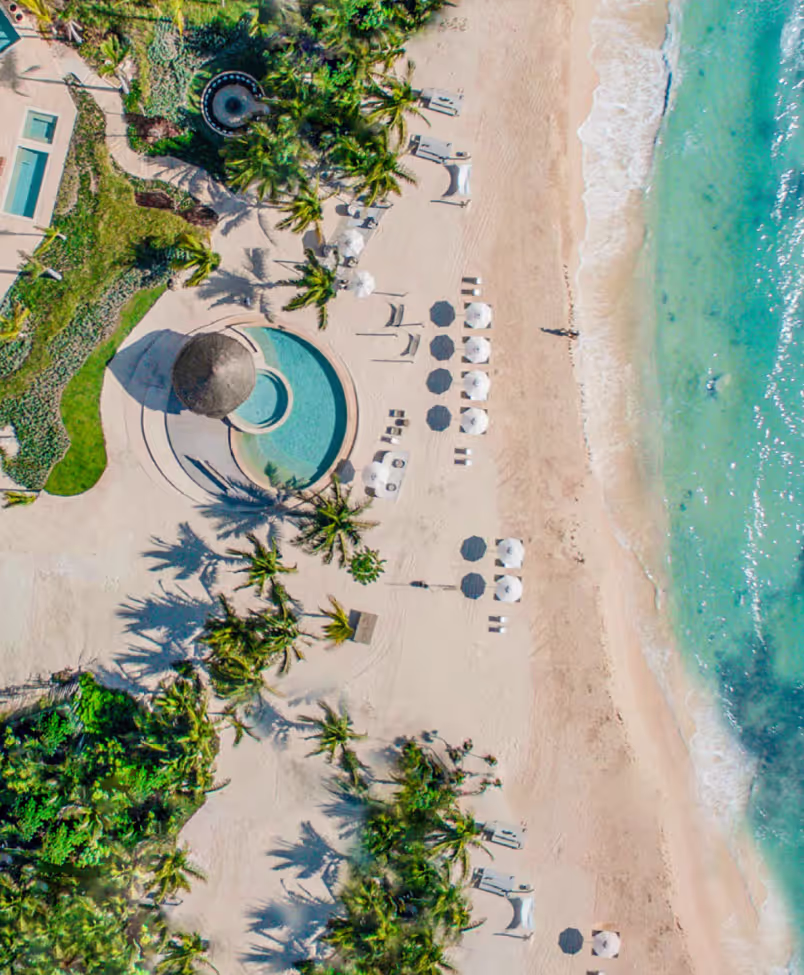 Overhead view of beach