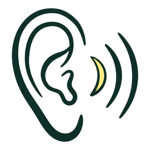 Oreille de profil et ondes sonores