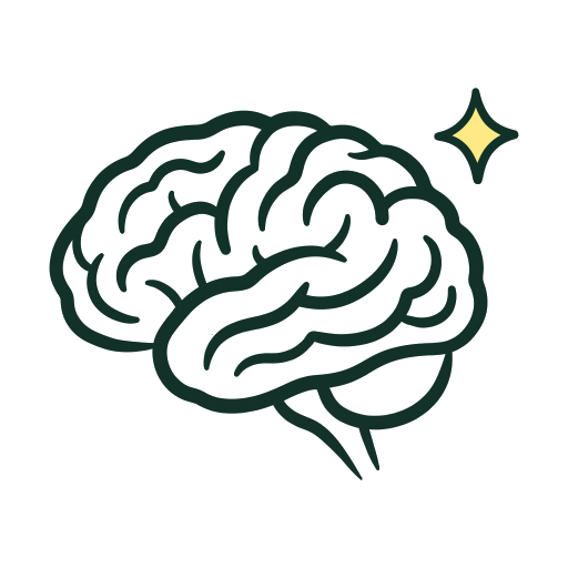 Cerveau de profil et étincelle jaune