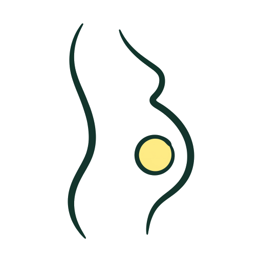 Silhouette de profil d’un ventre arrondi