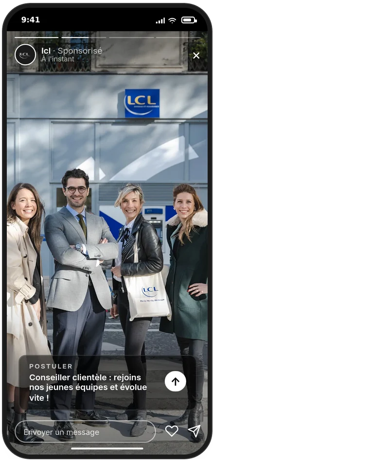 Publicité LCL au format story