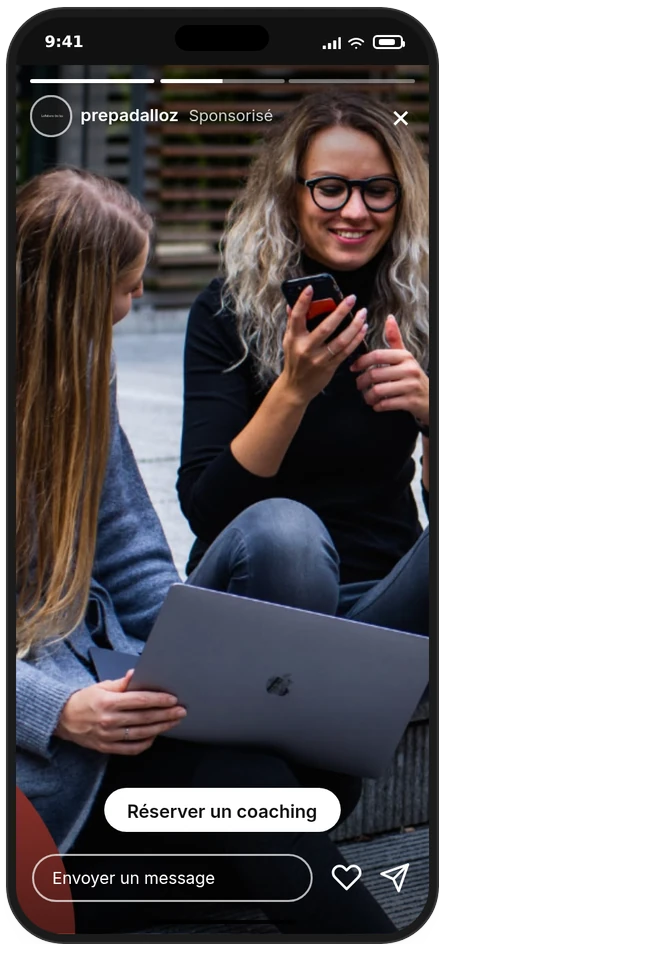 Story Instagram sponsorisée Prépa Dalloz