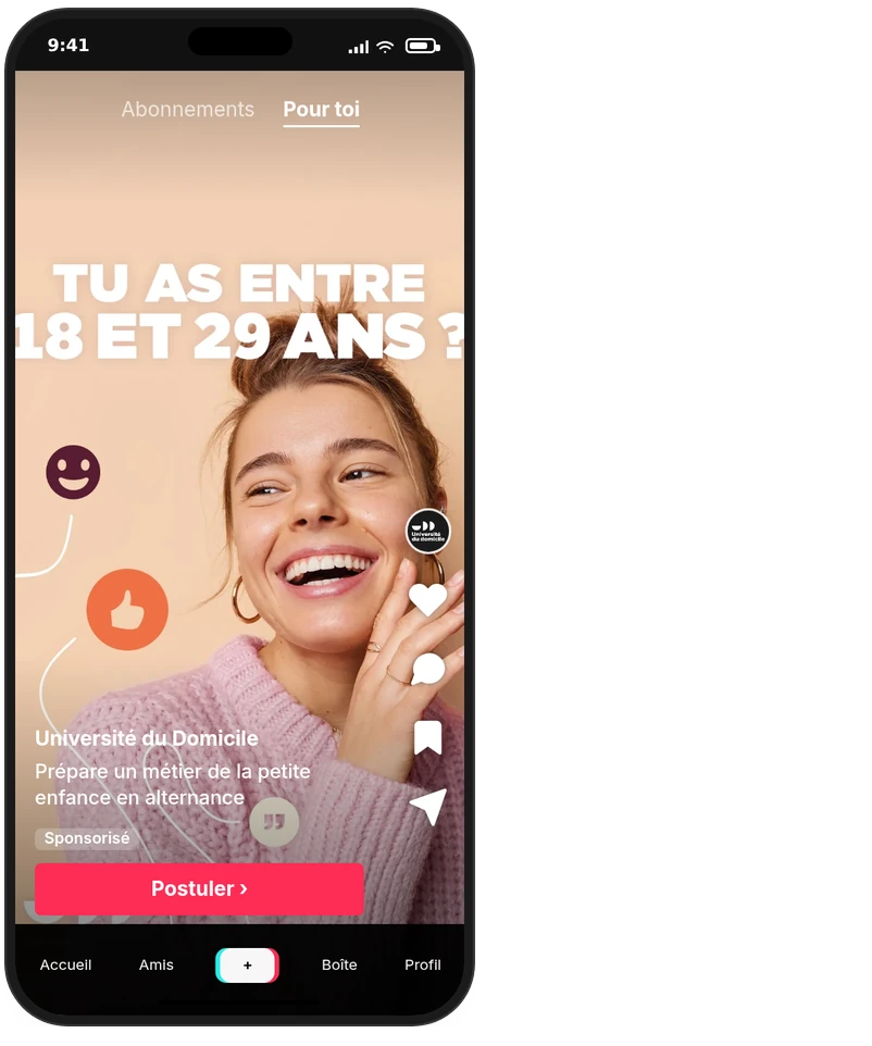 Annonce TikTok Université du Domicile