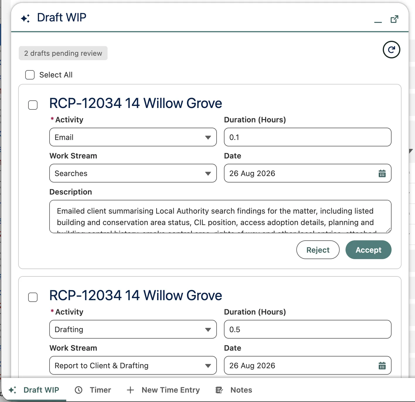 Matterbee AI-drafted WIP entries