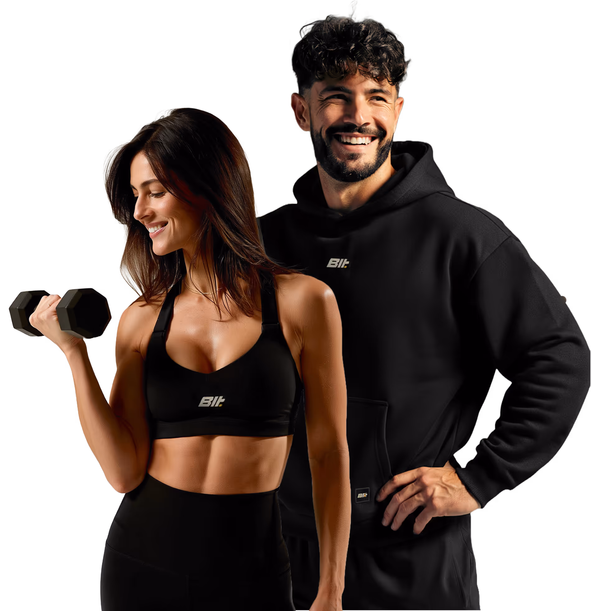 image of a man and a woman in builtdifferent clothes