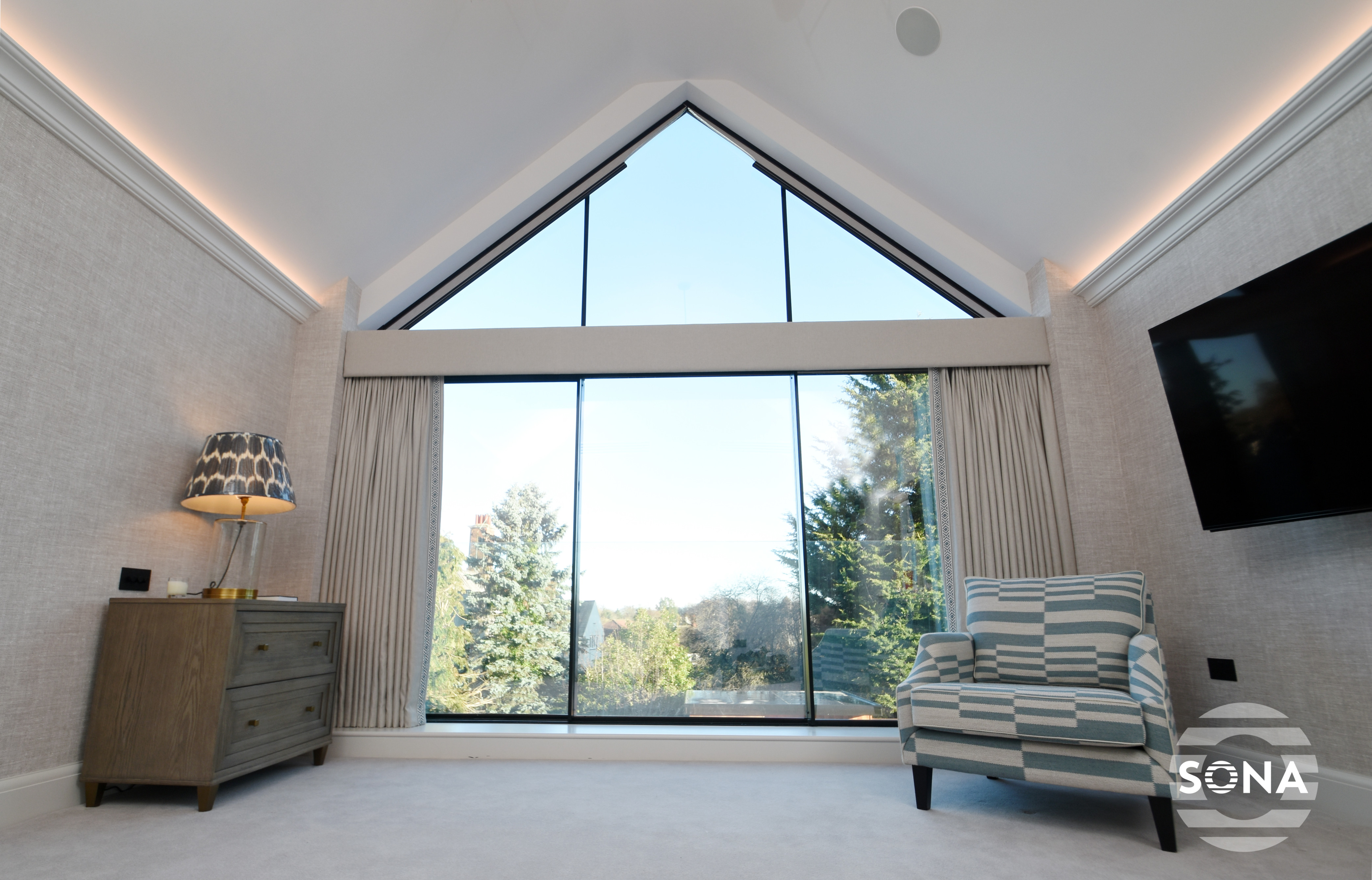 interior design ideas for triangular windows