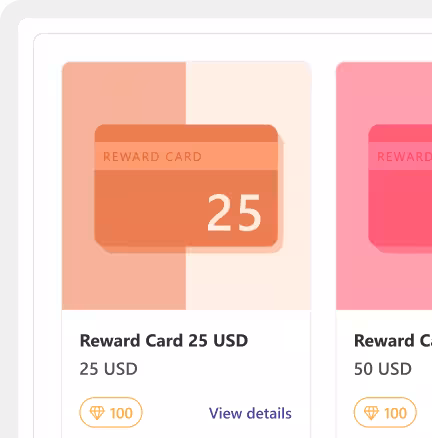 Redeeming recognition points for a gift card reward.