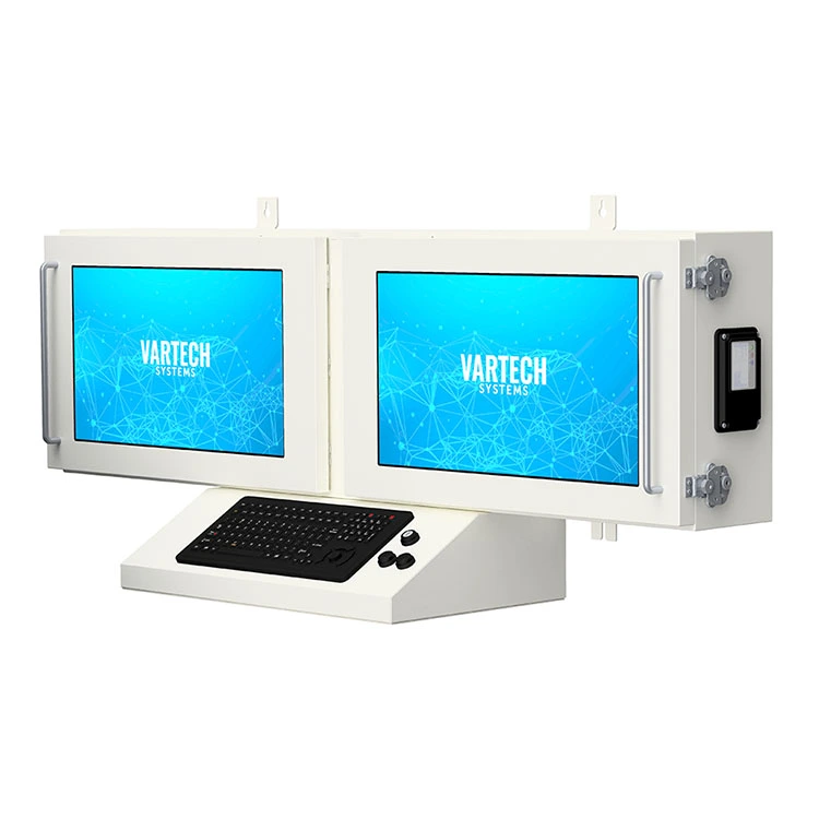 A custom ToughStation Hazardous Area Workstation with dual monitors and a Type-Z purge system