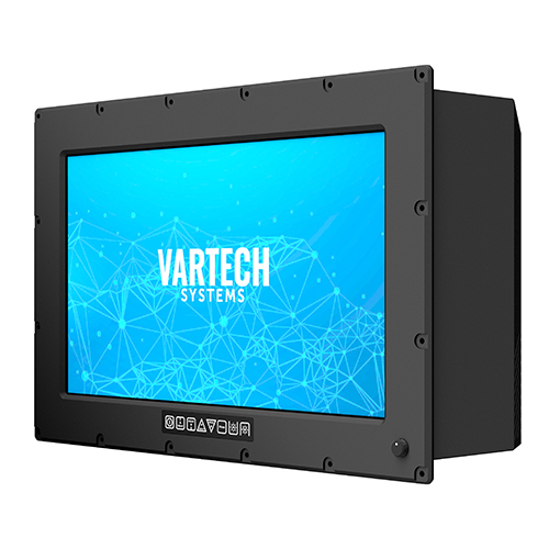 A DiamondVue console extreme mount monitor with an extended body for additional I/O configurations