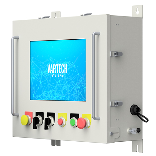 A custom ToughStation Panel Workstation with half-a-dozen function buttons and switches.