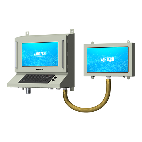 A ToughStation Hazardous Area Ergonomic Workstation with a purge system and secondary purge-protected display.