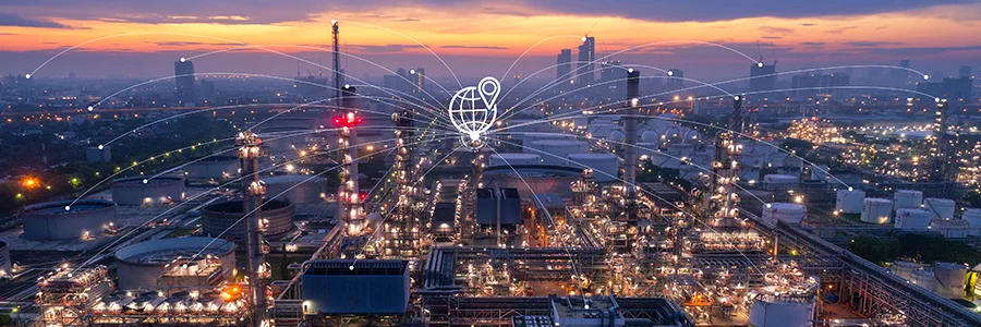 A compilation image representing futuristic technology in manufacturing