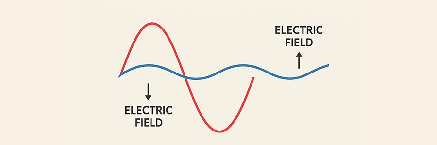 A diagram depicting how electromagnetic fields function