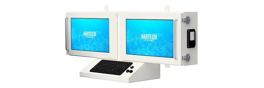 A rendering of a custom VarTech Systems' purge-protected HMI workstation with a Type-Z purge system