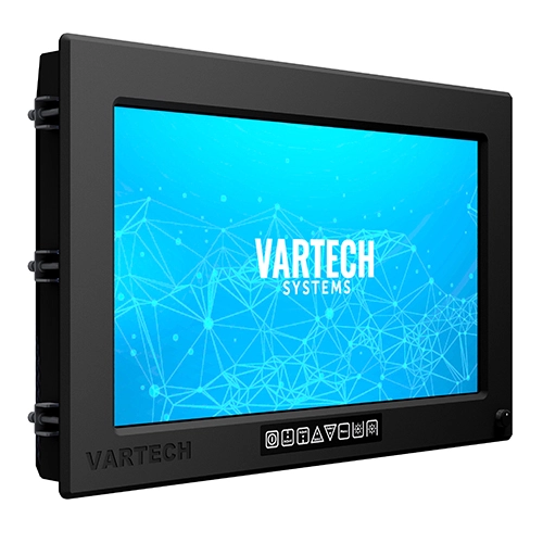 A rendering of an 18.5" DiamondVue industrial monitor by VarTech Systems built to meet NEMA and IP protection standards