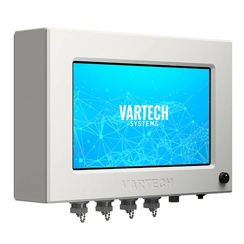 A rendering of VarTech Systems' 11.6" stainless steel ToughStation fully sealed industrial computer