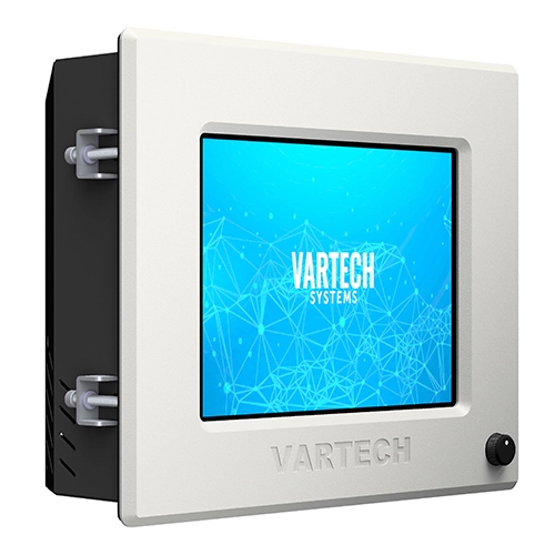 A rendering of a 10.4" DiamondVue industrial computer by VarTech Systems built to meet NEMA and IP protection standards