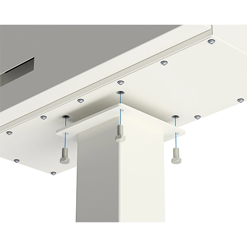 A rendering of VarTech Systems' WeighStation weigh scale HMI kiosk depicted with a pedestal mounting style