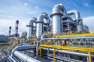 A chemical processing facility, representing VarTech Systems' hazardous area computers, monitors, and HMIs