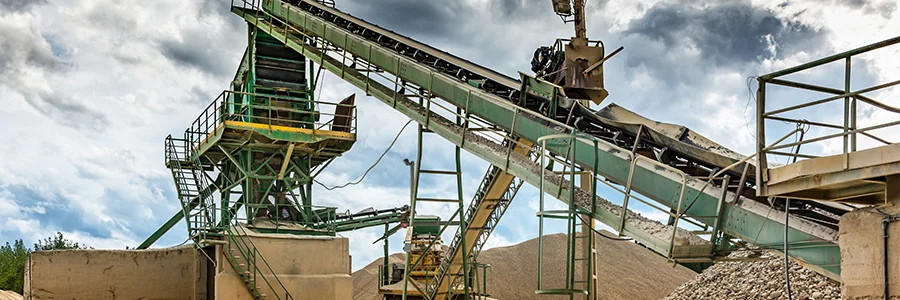 A rock conveyor belt at a mine