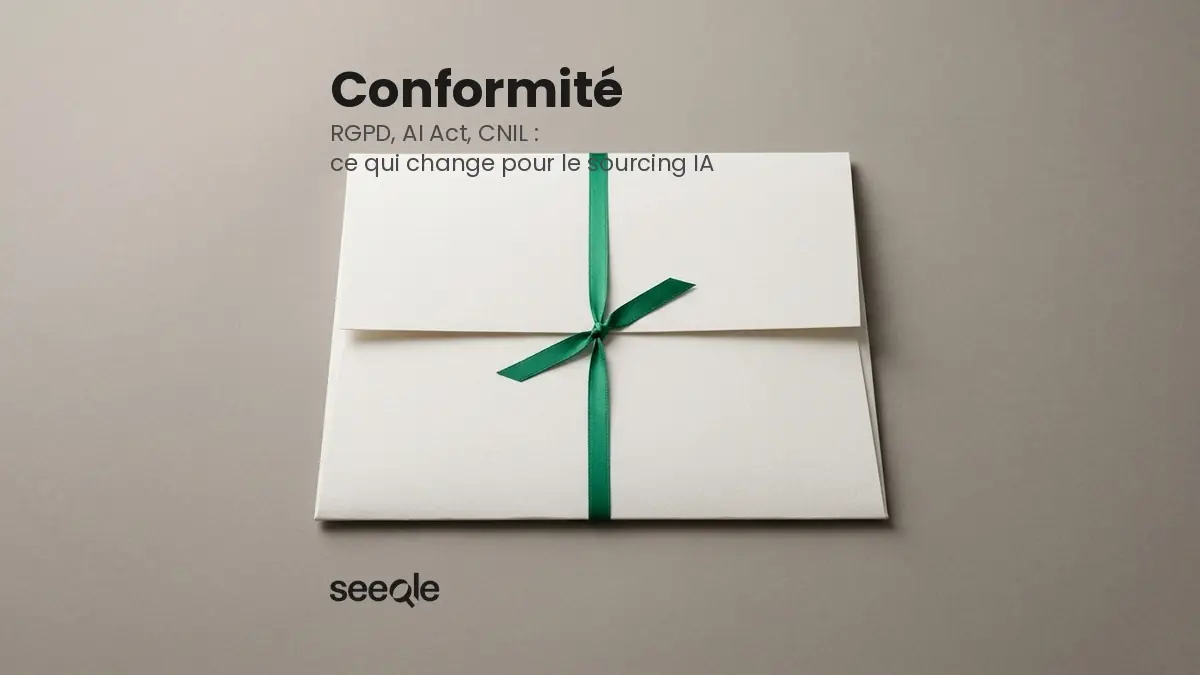 Conformite : RGPD, AI Act, CNIL, ce qui change pour l'IA de sourcing en 2026, illustration Seeqle