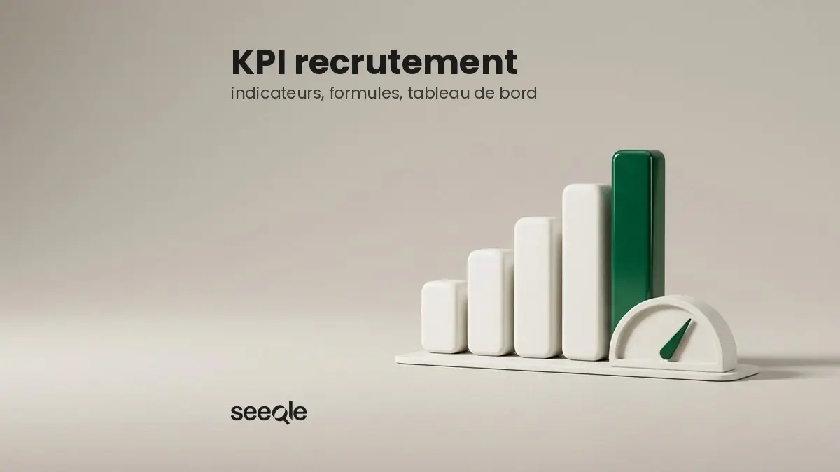 Barres blanches en relief et barre verte avec jauge, tableau de bord recrutement