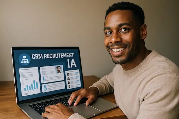 A green seedling among empty white pots: a recruitment CRM grows your talent pool